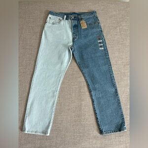 Levi's 501 Jeans Women's 31x26 Blue Original Selvedge Two-Tone High Rise Cropped